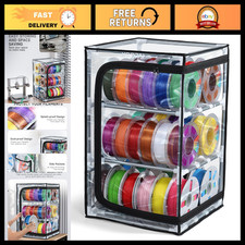 3-Tier 3D Printer Filament Storage Box with Dust Cover, Holds 30 Spools, Organiz picture