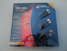 New Sealed Power Sentry 3 Pack USB Device Cables 102028 NIP picture