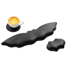 Tscuite Keyboard Wrist Rest - Soft Leather Halloween Bat small, Black picture