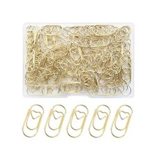 100 Pack Love Heart Shaped Paper Clips, Mini Paperclips Papers, 0.8inch Gold picture