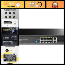 12-Port Gigabit Smart Switch, 120W PoE, 2 SFP Ports, Network Switch for Home/Off picture