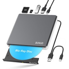 External Blu Ray CD DVD Drive, USB 3.0 Type C Blu ray Burner BD Player Read/W... picture