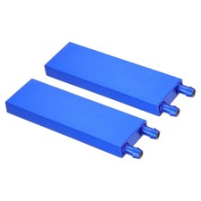 2PCS Aluminum Water Cooling Block 40x120x12mm Liquid Cooler Heat Sink, Blue picture