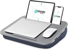 ISTUDYNITURE Portable Lap Desk with Cushion, Fits Small: 16.8x12.1 In, Gray  picture