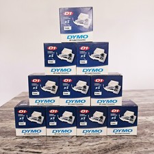 Lot of 10 5pk Dymo D1 Label Cassette Blk/Wht 41913 (9mmx7m) New Genuine OEM picture