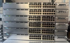 Cisco WS-C3750X-24T-S 24-Port Gigabit Switch iOS 15.2(4)E10 C3KX-PWR-350WAC PSU picture