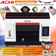 USED A3 UV Printer 1390 Printhead Cylindrical 3D Embossed Flat Acrylic Metal US picture