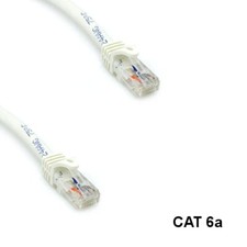 Kentek White 50ft Cat6A UTP Cable 24AWG 600MHz RJ45 Ethernet Router Pure Copper picture