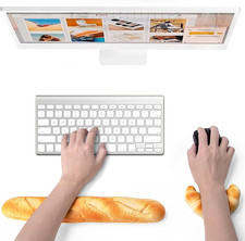 Soft Toast Bread Baguette Shape Anti-Skid Keyboard Wrist Rest Support & Mouse picture