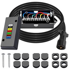 7 Way Trailer Wiring Harness Kit 8 FT with 7 Pin Plug & Junction Box picture