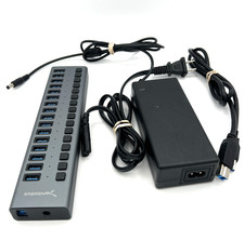 Sabrent HB-PU16 16-PORT USB 3.0 DATA HUB AND CHARGER W/ INDIVIDUAL SW 90 WATTS picture