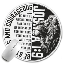 Inspirational Christian Mouse Pad,Joshua 1:9 Lion Bible Verse Color-15 picture