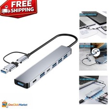 Versatile 7-Port USB C Hub for Fast Charging & Data Transfer - Compact Design picture
