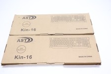 Lot of 2 AST Kin-16 USB Wired Keyboard Black Office Desktop PC Keyboards - READ picture