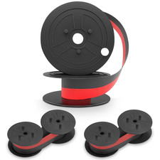 3 Pcs Canon MP11DX Calculator Ink Ribbon, Red/Black, 18Ft X 0.5In | Compatible picture
