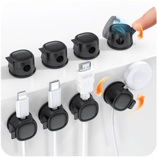 8 Pack 360° Rotatable Cable Clips Cord Organizer,Desk Cable Management Accessory picture