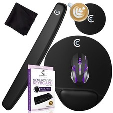 4pc Premium Wrist Rests for Keyboard and Mouse Pad Set - Memory Foam Cushion,... picture