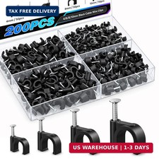 200 Pcs Cable Clips 4/6/8/10mm Nail in Cable Clips Cable Wire Clips Cable Tacks picture