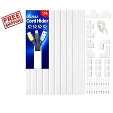Effortless 157in White Cable Hider – Snap Fit Design for Easy Cable Organization picture