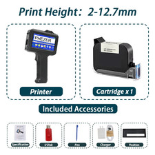 P19 12.7mm Black Handheld Inkjet Printer, Portable Label Maker for QR Bar Batch  picture