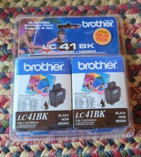 Brand New 2 BROTHER BLACK LC41BK INK CARTRIDGES picture