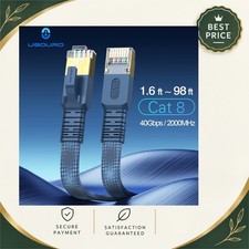 Cat 8 Ethernet Cable 40Gbps 2000MHz Braided Flat RJ45 LAN Patch Cord picture