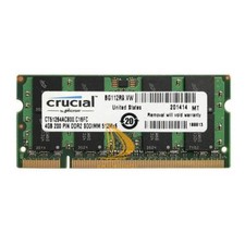 Crucial RAM 4GB 2RX8 PC2-6400 DDR2-800MHz DDR2 200pin SODIMM Laptop Memory picture