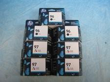BUNDLE OF 7 HP 96 & 97 INK CARTRIDGE - (3) 96 Black - (4) 97 Tri -Color - NEW picture