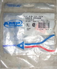 AMP NETCONNECT CAT 6 SL 110 JACK 568A/B ORANGE ** picture