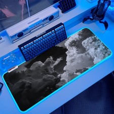 White RGB Gaming Mouse Pad 31.5x12 Inch PC XL Large Extended Mousepad Glowing... picture