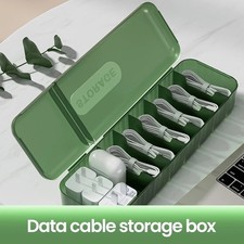 7-compartment Cable Organizer Box – Charger Cord Storage Case for Home & Travel picture