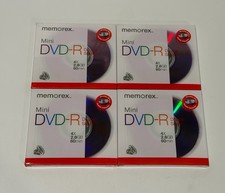 Lot Of 4 Memorex Mini DVD-R 4X 2.8 GB 60Min NEW, Sealed 2- Sided Double Capacity picture