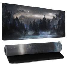 Forest Extra Large Black Gaming Mouse Pad NonSlip Rubber Giant Mountain Mouse... picture