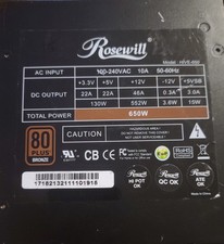 Rosewill HIVE-650 650W 80 PLUS Bronze Semi-Modular ATX Power Supply, Black picture