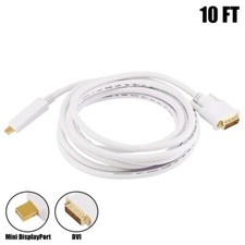 10FT Mini DisplayPort DP Male to DVI Male Cable Mac Monitor 32AWG Gold Plated picture