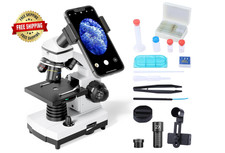 Microscopio con kit de portaobjetos para estudiantes laboratorio escolar en casa picture