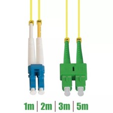 1 2 3 5M LC/UPC to SC/APC Fiber Optic Singlemode Duplex 9/125 Patch Cable Yellow picture