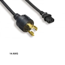 [10X] 10ft 14 AWG Power Cable NEMA L6-30P TO IEC-603203 C13 15A/300V SJT Black picture
