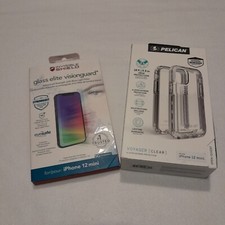 iPhone 12 mini Clear Phone Case, Belt Clip by Pelican, + Screen Protector Bundle picture