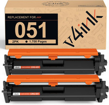 051 Black Toner Cartridge Replacement for Canon 051 CRG051 2168C001 2-Pack picture