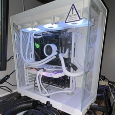 NZXT White Gaming Desktop Tower GeForce RTX RGB Lighting Liquid Cooling picture