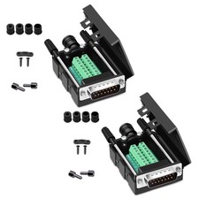 2 PCS DB15 Solderless Serial 15Pin Port Terminal Male Adapter Connector picture