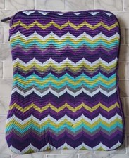 Jonathon Adler Laptop Sleeve Case Zip Closure Padded Case Chevron Stripe 12