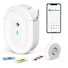 White Bluetooth Label Maker N12 Mini Thermal Printer App Editing Organiser picture