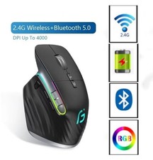 Bluetooth +2.4G Wireless Rechargeable 12 Colors RGB LED Gaming Ergonomic Mouse picture