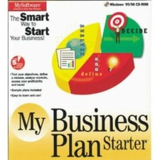 My Business Plan Starter PC CD define analyze company ideas, spreadsheets charts picture