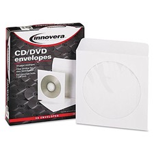 Innovera CD/DVD Envelopes Clear Window 1 Disc Capacity White 50 Pack IVR39403 picture