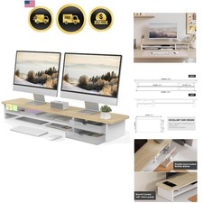 Monitor Stand, Dual Monitor Riser, 42.5inch Large Desk Computer Monitor Stand... picture