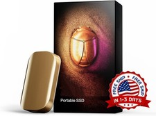 SSD portátil, disco duro externo para PC, Mac, portátil (oro champán) NUEVO US picture