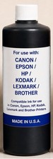 32 oz ULTRA BLACK BULK INK REFILL FOR USE IN PRINTERS HP LEXMARK BROTHER DELL picture
